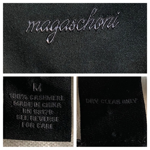 Megaschoni Cashmere Open Long High Low Ivory Cardigan SZ M - Picture 13 of 13